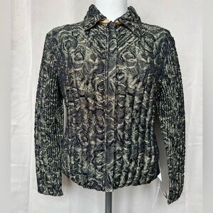 UBU Reversible Crinkle Jacket – Black & Gold – NWT – Size Small
